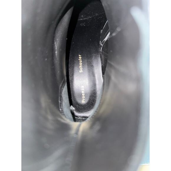 Proenza Schouler NWOB Leather Lug Sole Platform Ankle Boots in Black Size 39 - Picture 8 of 11